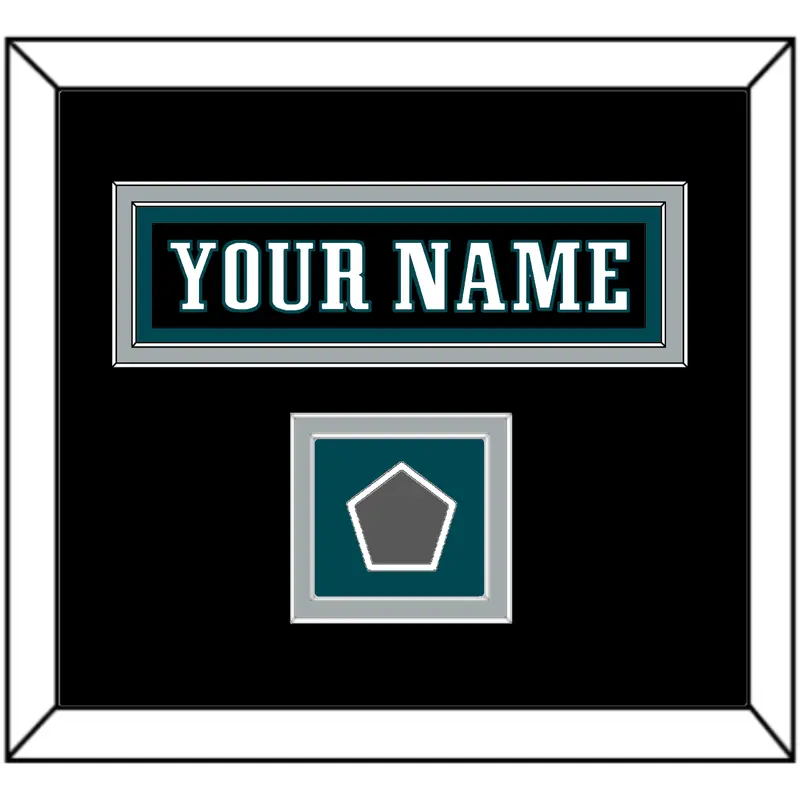 Philadelphia Nameplate & Super Bowl Jersey Patch - Alternate Black - Double Mat 3