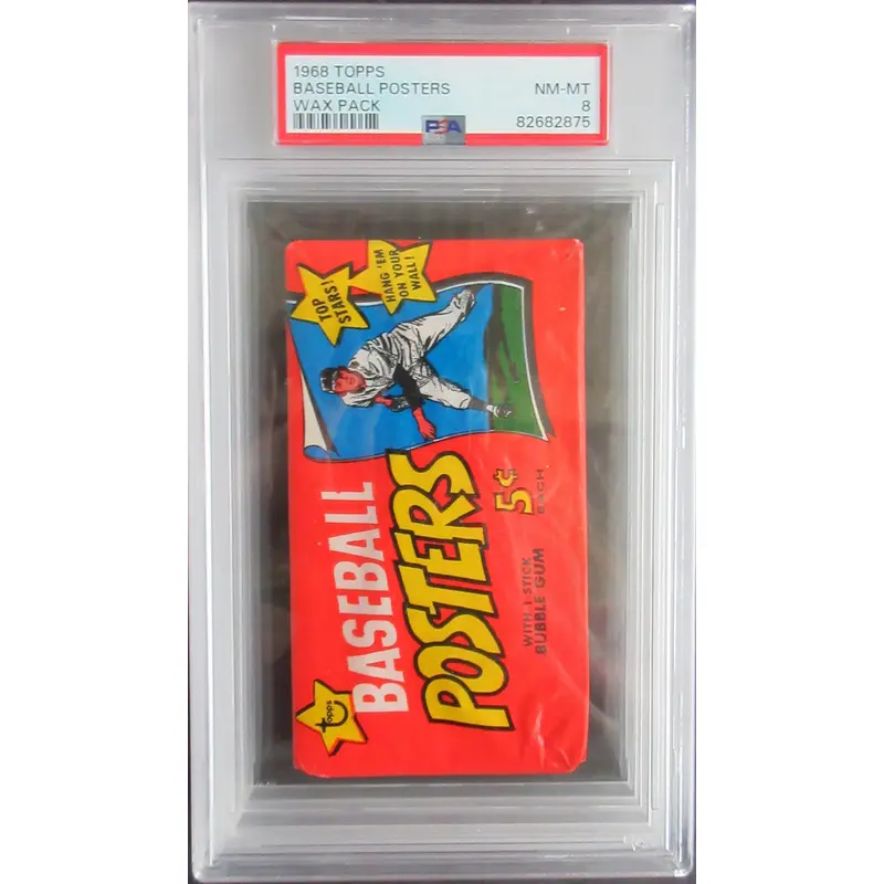 1968 Topps Baseball Posters Unopened Wax Pack PSA 8 *2875