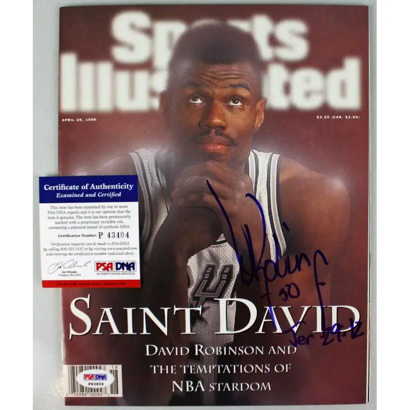 Spurs David Robinson Authentic Signed Sports Illustrated 1996 PSA/DNA #P43404