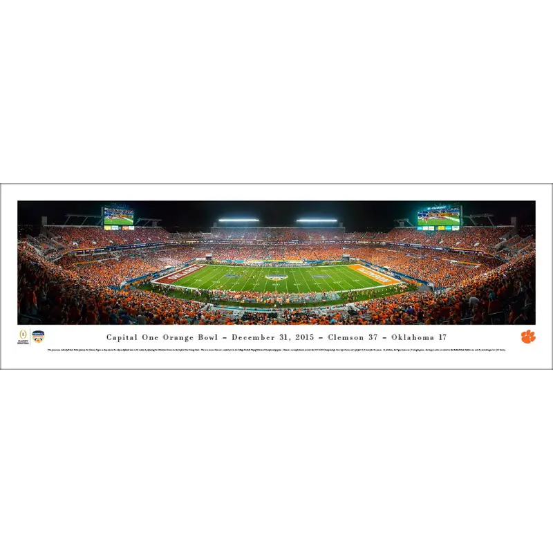 Clemson Tigers 2015 Orange Bowl Champions Panoramic Poster Print - Blakeway Worldwide