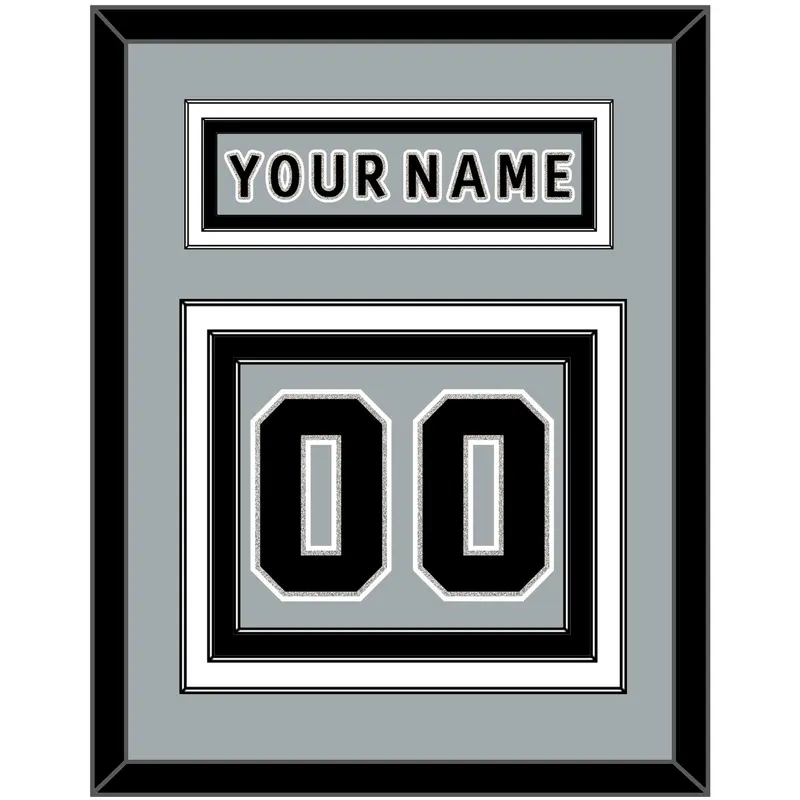 Los Angeles Nameplate & Number (Back) - Alternate Gray (2018-2021) - Triple Mat 3