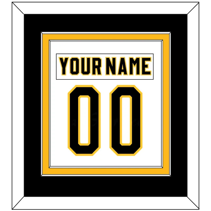 Pittsburgh Nameplate & Number (Back) Combined - Home White (1980-1981) - Double Mat 2