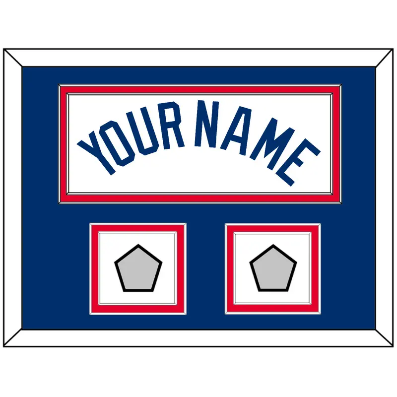 Los Angeles Name & 2 World Series Jersey Patches - Home White (2007-2023) - Double Mat 3