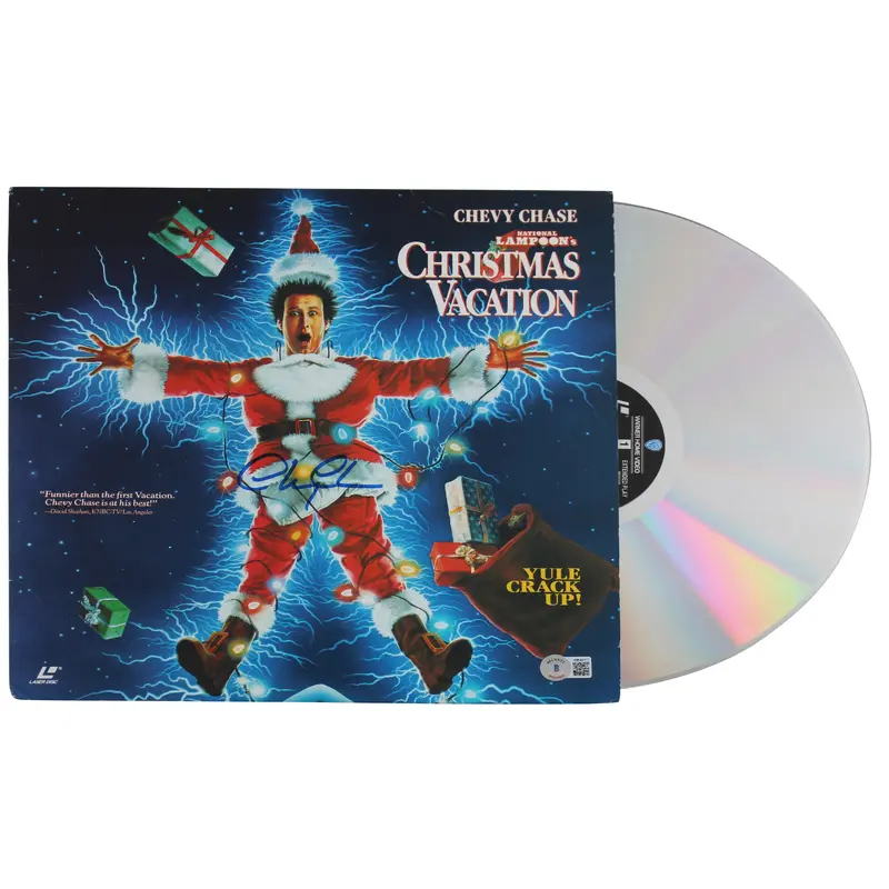 Chevy Chase Signed Christmas Vacation Laserdisc Cover W/Disk BAS Wit #WR44157