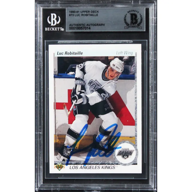 Kings Luc Robitaille Authentic Signed 1990 Upper Deck #73 Card BAS Slabbed
