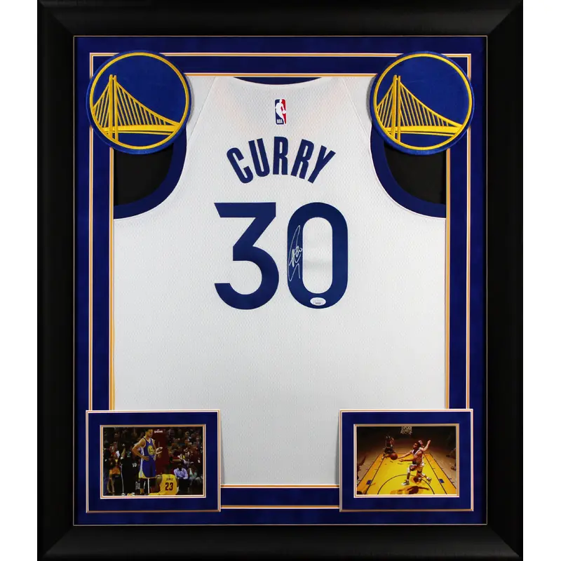 Stephen Curry Signed White Nike Association Edition Swingman Framed Jersey JSA