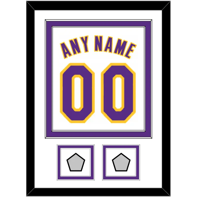 Los Angeles Name & Number With 2 Trophy Patches - Alternate White (2002-2018) - Double Mat 1