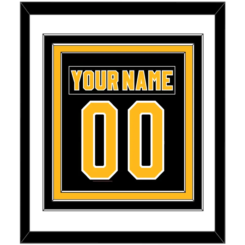 Pittsburgh Nameplate & Number (Back) Combined - Road Black (1980-1981) - Triple Mat 1