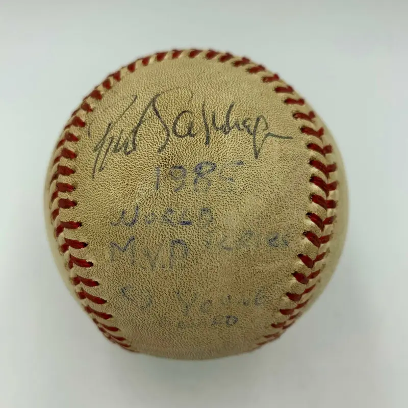 Vintage Bret Saberhagen Signed Game Used Baseball 1985 World Series MVP PSA DNA