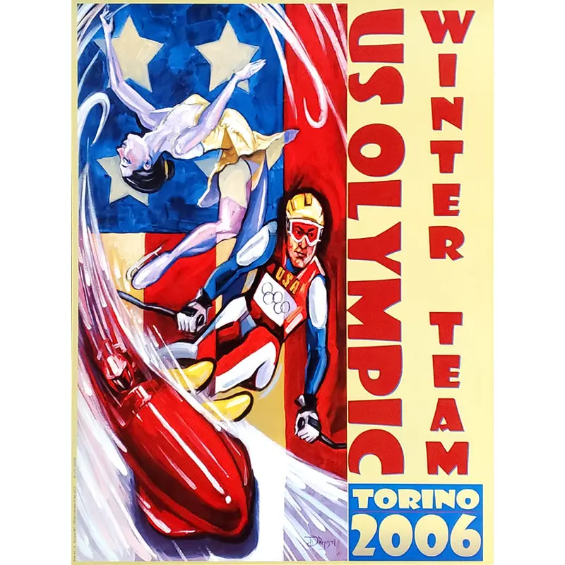 Torino 2006 Winter Games US Olympic Team Official Commemorative Poster - Fine Art Ltd.