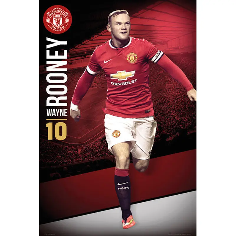 Wayne Rooney "Superstar" Manchester United FC Soccer Action Poster - GB Eye 2014