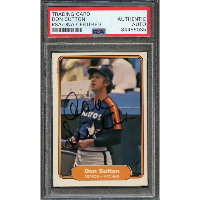 1982 Fleer #234 DON SUTTON Signed Card PSA Slabbed Auto Astros