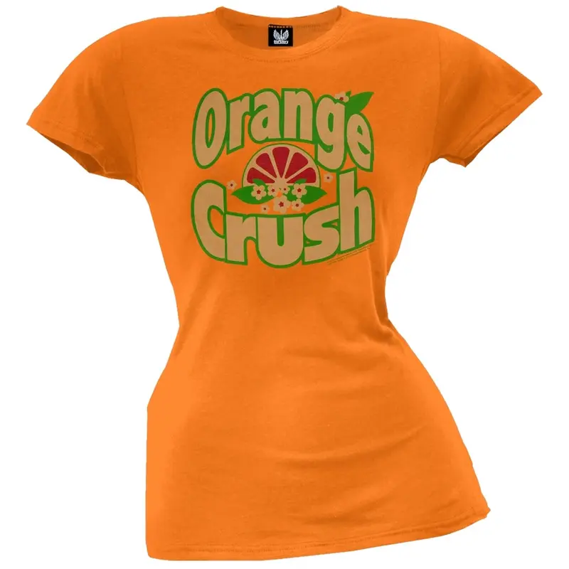Orange Crush - Floral Slice Logo Juniors T-Shirt