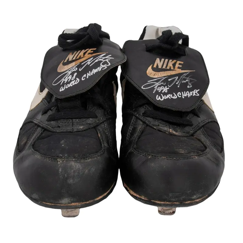 Tino Martinez Signed 1998 Game Used NY Yankees Cleats With Steiner & PSA DNA COA